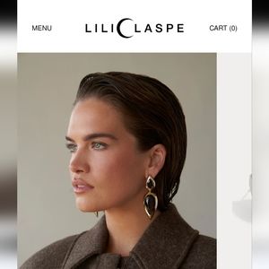 Lily Claspe 14k Gold Plated and Large Smokey Quartzs Tear Drops Earrings New